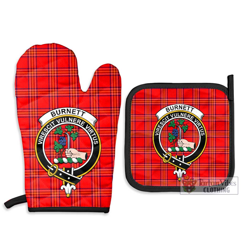 Tartan Vibes Clothing Burnett Modern Tartan Combo Oven Mitt & Pot-Holder with Family Crest