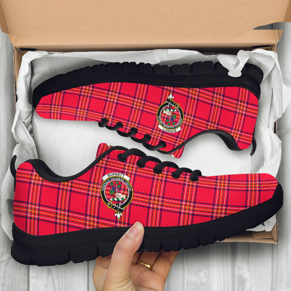 Burnett Modern Tartan Sneakers with Family Crest - Tartan Vibes Clothing