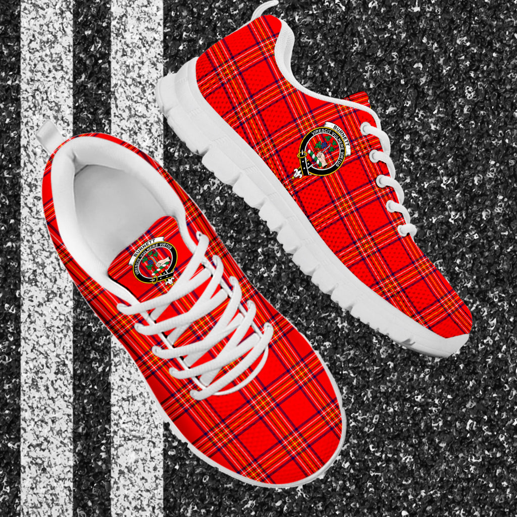 Burnett Modern Tartan Sneakers with Family Crest - Tartan Vibes Clothing