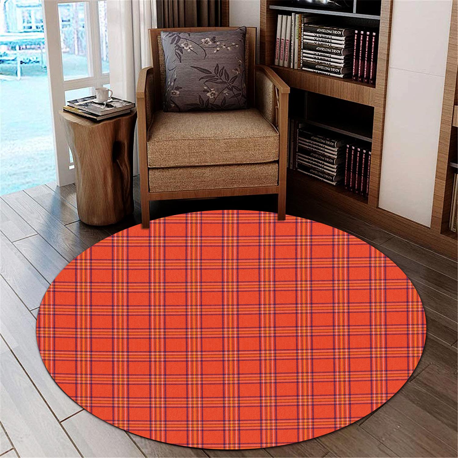 Burnett Modern Tartan Round Rug - Tartanvibesclothing