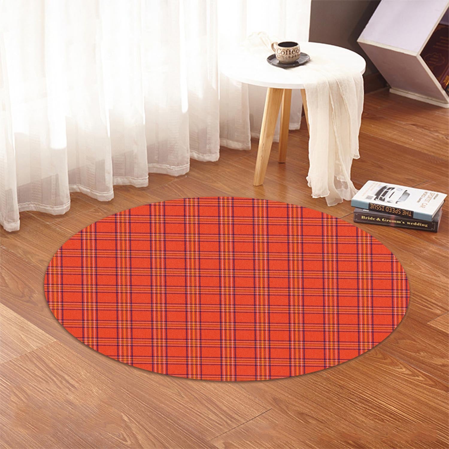 Burnett Modern Tartan Round Rug - Tartanvibesclothing