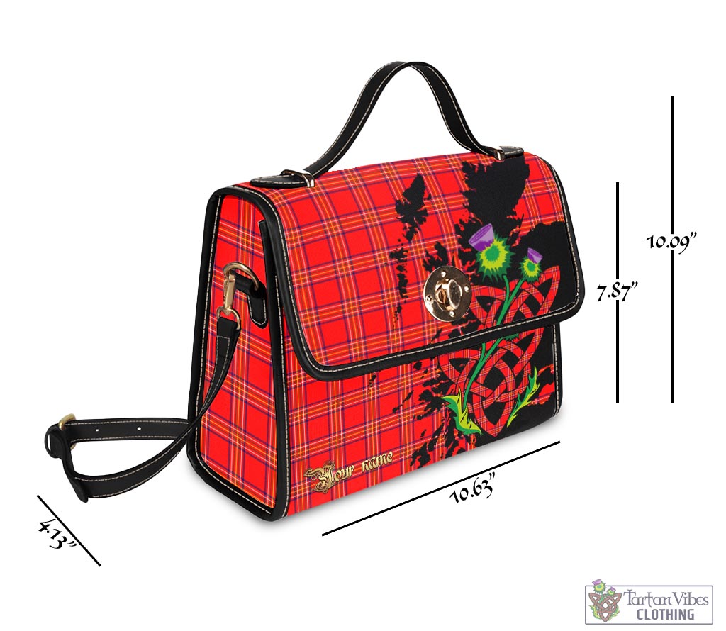 Tartan Vibes Clothing Burnett Modern Tartan Waterproof Canvas Bag with Scotland Map and Thistle Celtic Accents