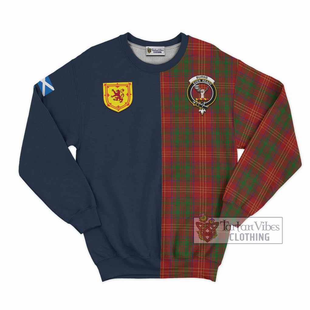 Tartan Vibes Clothing Burns Tartan Sweatshirt with Scottish Lion Royal Arm Half Style