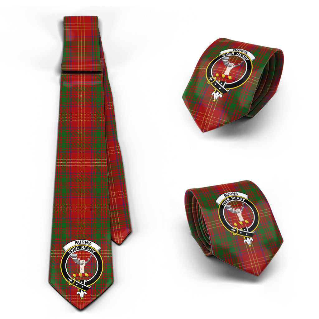 Burns Tartan Classic Necktie with Family Crest Necktie One Size - Tartan Vibes Clothing