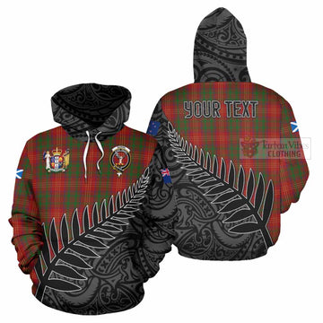 Burns Crest Tartan Hoodie with New Zealand Silver Fern Half Style