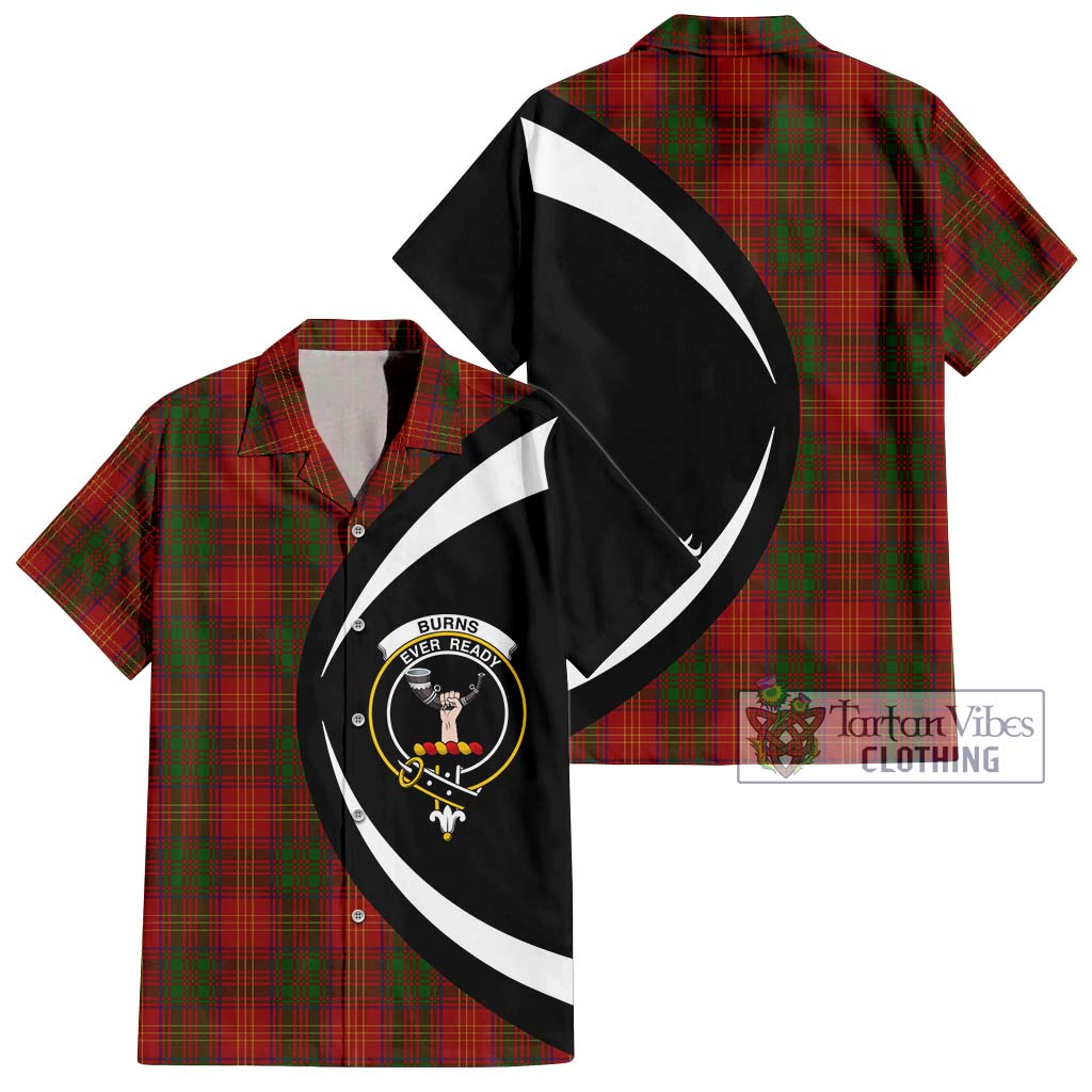 Burns Tartan Short Sleeve Button Up with Family Crest Circle Style Kid - Tartan Vibes Clothing