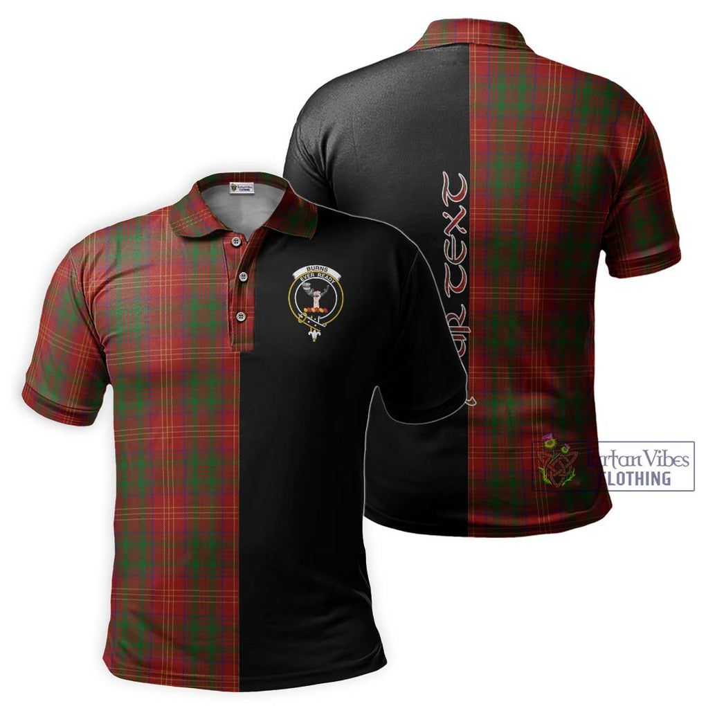 Burns Tartan Polo Shirt with Family Crest and Half Of Me Style Kid - Tartanvibesclothing Shop