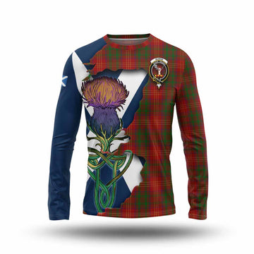 Burns Tartan Family Crest Long Sleeve T-Shirt Scottish Thistle Celtic Inspired Unisex - Tartan Vibes Clothing