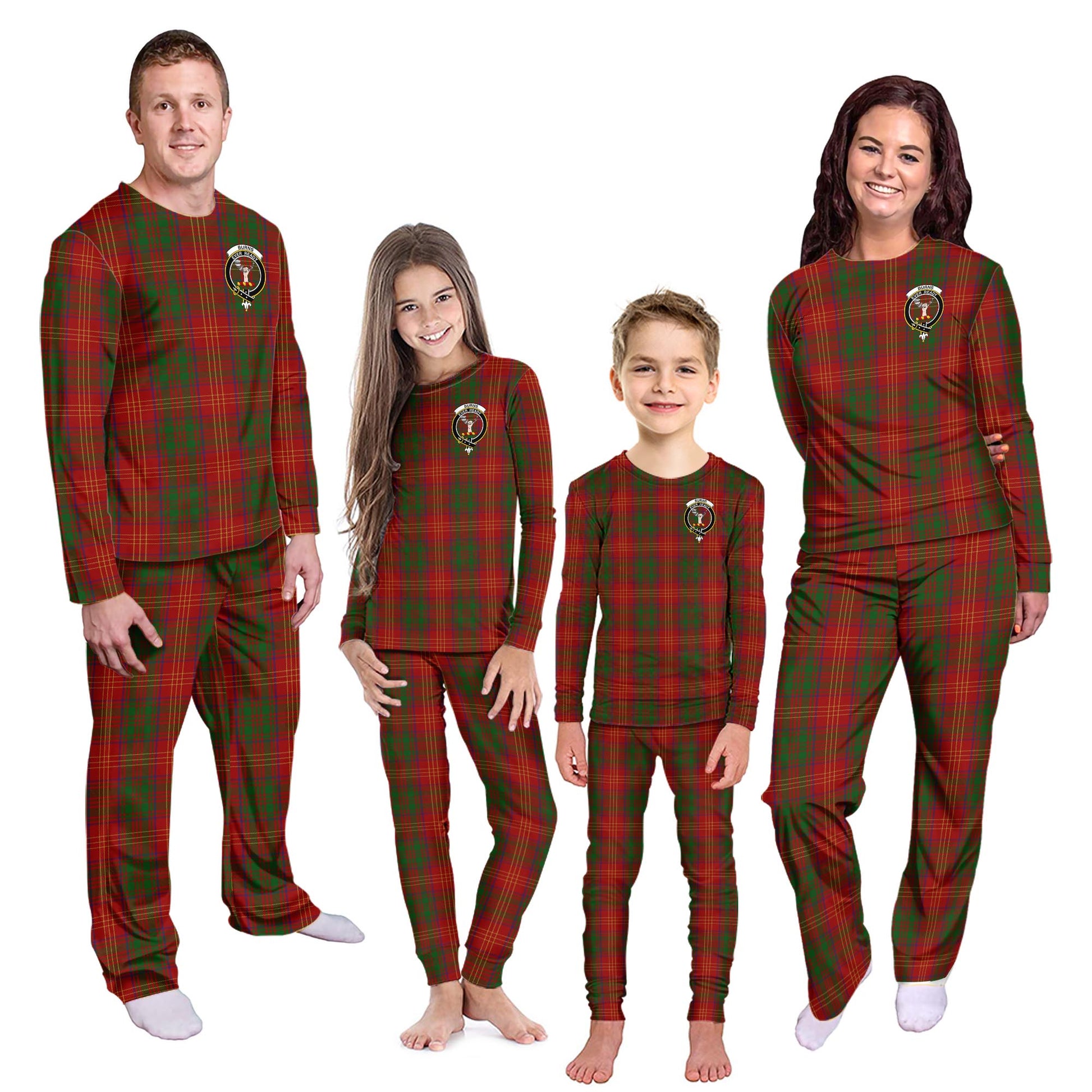 Burns Tartan Pajamas Family Set with Family Crest Kid - Tartan Vibes Clothing