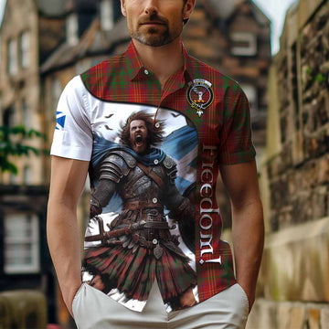 Burns Crest Tartan Short Sleeve Button Shirt Inspired by the Freedom of Scottish Warrior