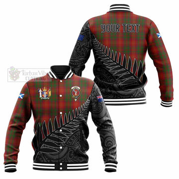 Burns Crest Tartan Baseball Jacket with New Zealand Silver Fern Half Style