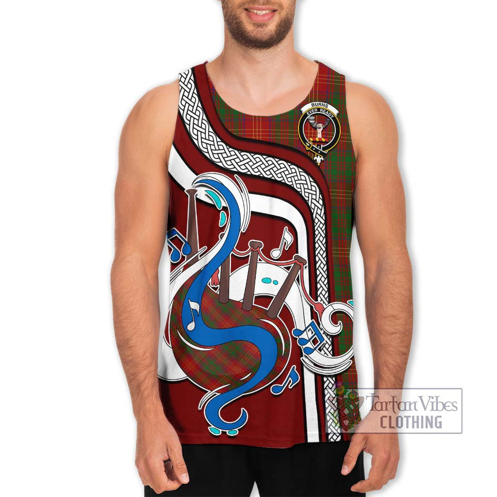 Burns Tartan Men's Tank Top with Epic Bagpipe Style Men - Tartanvibesclothing Shop