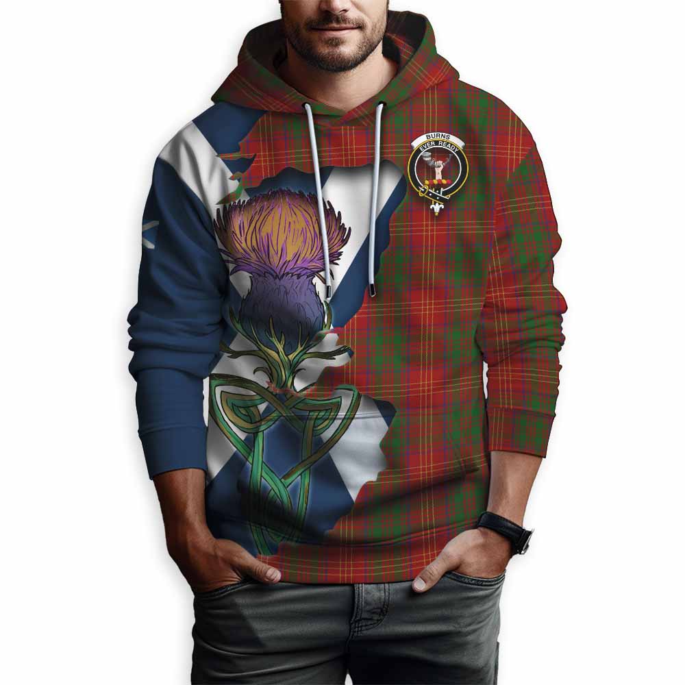 Burns Tartan Family Crest Hoodie Scottish Thistle Celtic Inspired Pullover Hoodie - Tartan Vibes Clothing