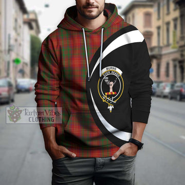 Burns Tartan Hoodie with Family Crest Circle Style