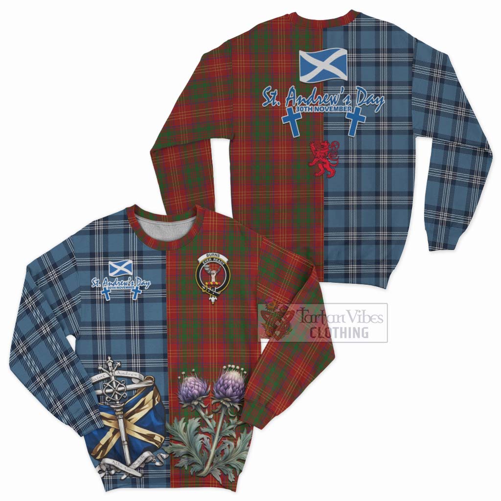 Tartan Vibes Clothing Burns Tartan Sweatshirt Happy St. Andrew's Day Half Tartan Style