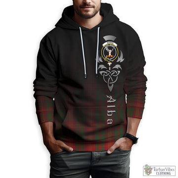 Burns Tartan Hoodie Featuring Alba Gu Brath Family Crest Celtic Inspired