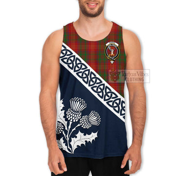 Burns Tartan Men's Tank Top Featuring Thistle and Scotland Map