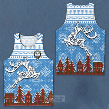 Burns Clan Christmas Men's Tank Top Celtic Reindeer Style Men - Tartan Vibes Clothing
