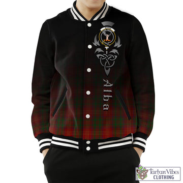 Burns Tartan Baseball Jacket Featuring Alba Gu Brath Family Crest Celtic Inspired