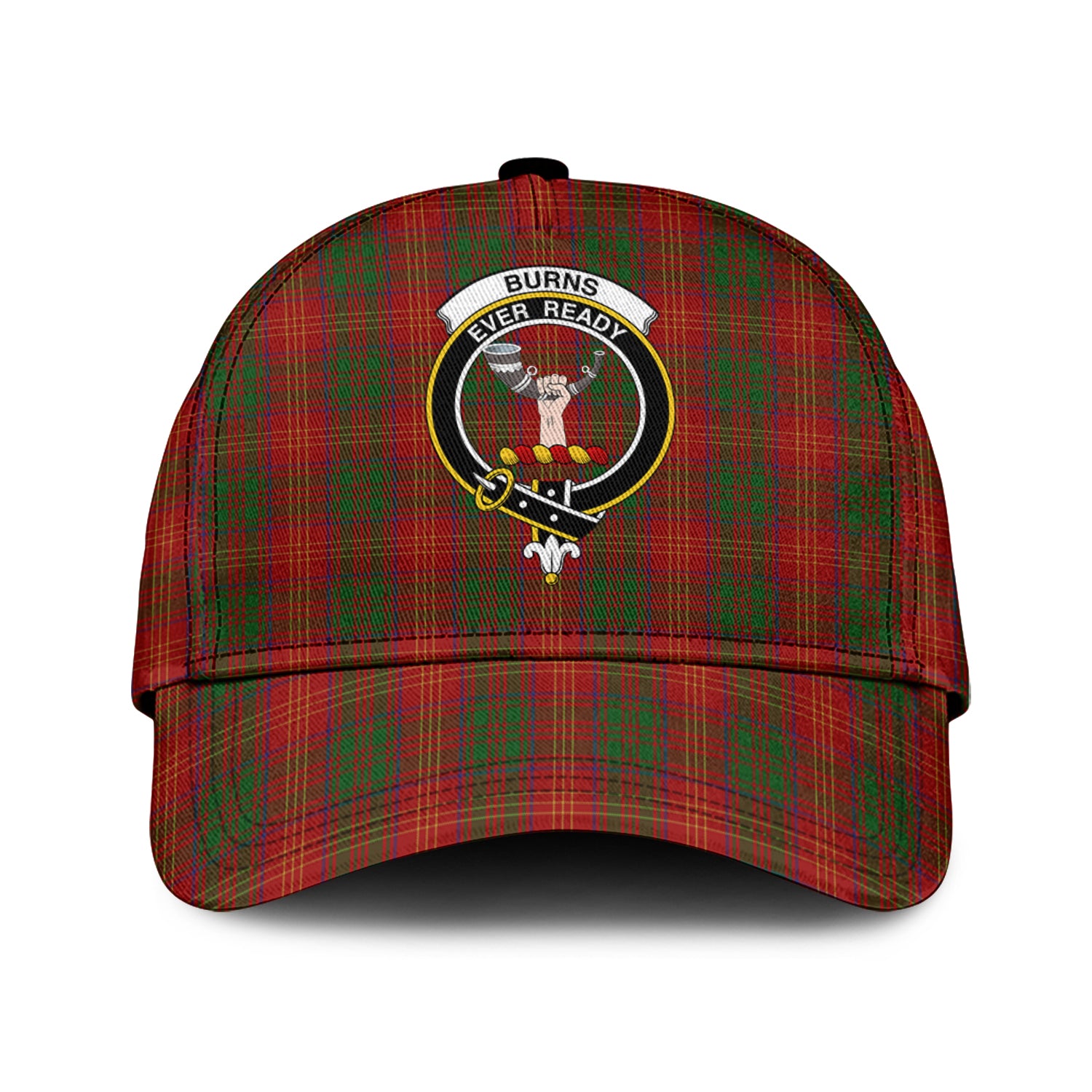 Burns Tartan Classic Cap with Family Crest Classic Cap Universal Fit - Tartan Vibes Clothing