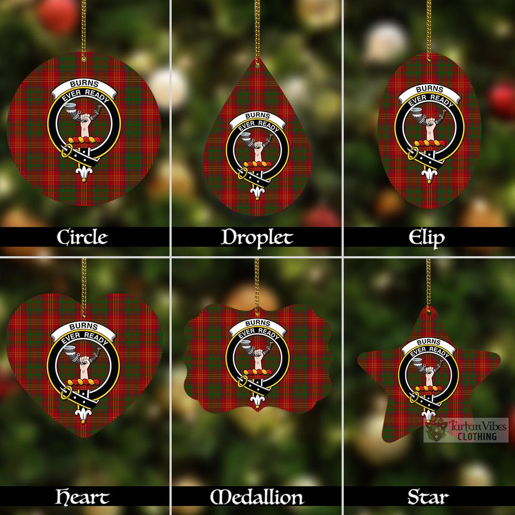 Tartan Vibes Clothing Burns Tartan Christmas Aluminium Ornament with Family Crest