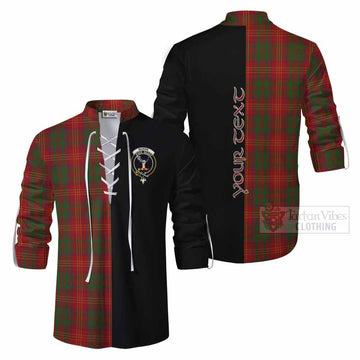 Burns Tartan Ghillie Kilt Shirt with Family Crest and Half Of Me Style