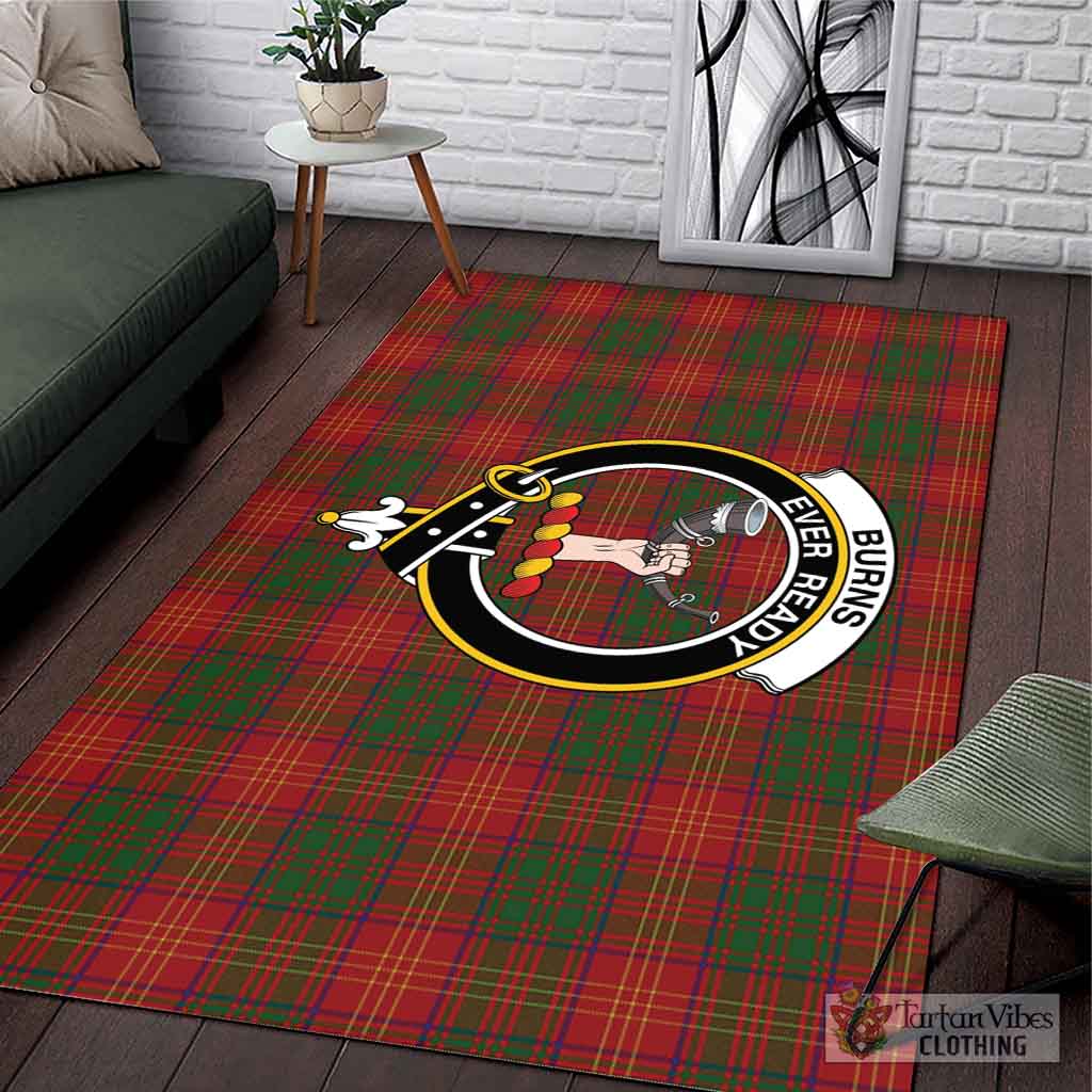 Tartan Vibes Clothing Burns Tartan Area Rug with Family Crest