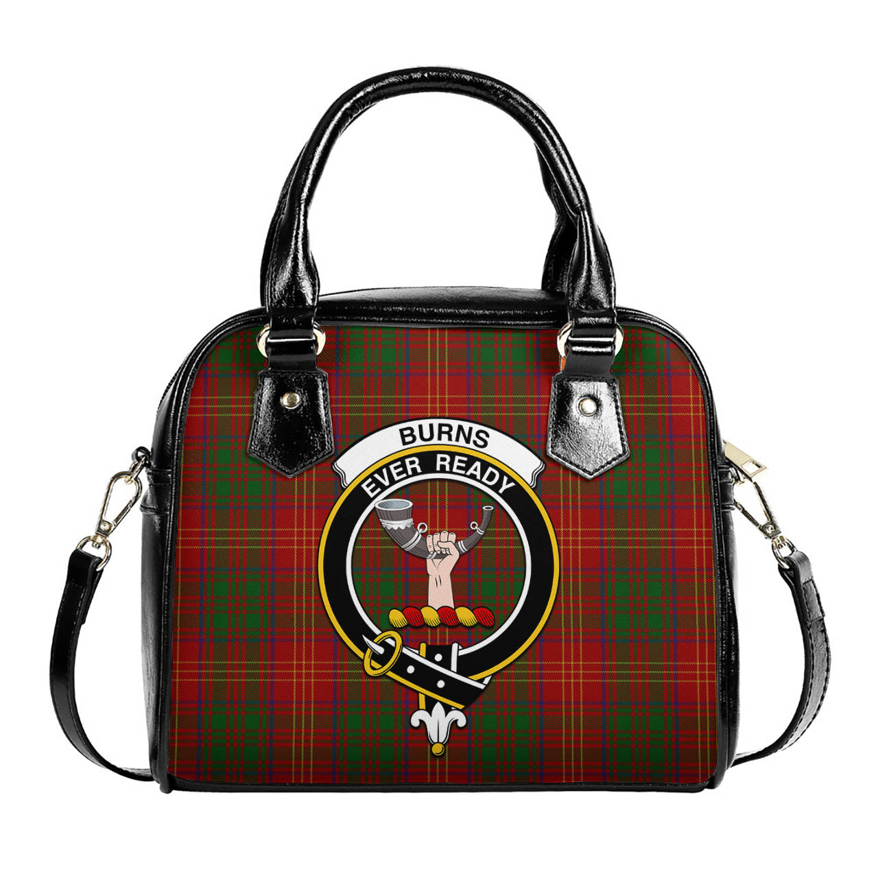 Burns Tartan Shoulder Handbags with Family Crest One Size 6*25*22 cm - Tartanvibesclothing