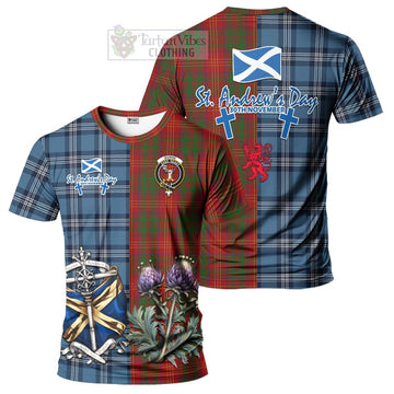 Burns Tartan T-Shirt Happy St. Andrew's Day Half Tartan Style