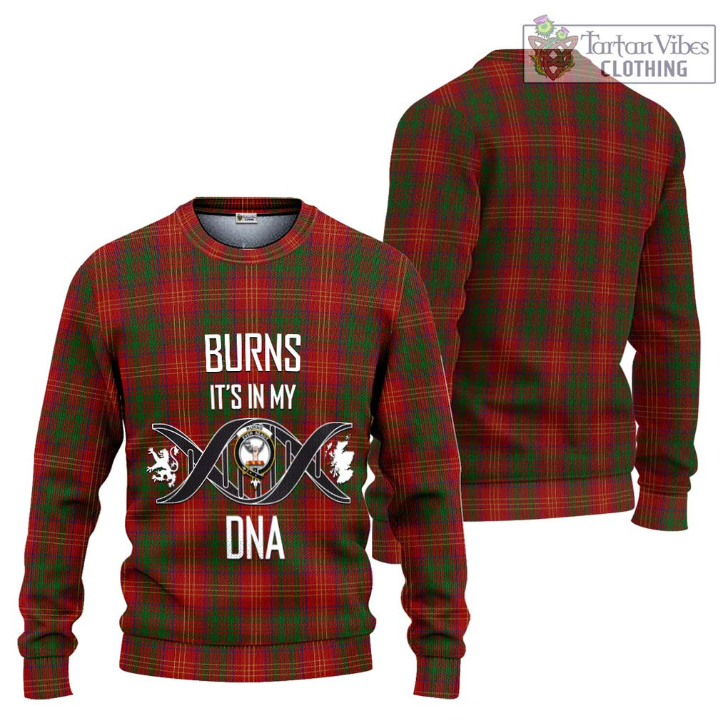 Burns Tartan Knitted Sweater with Family Crest DNA In Me Style Unisex - Tartanvibesclothing Shop