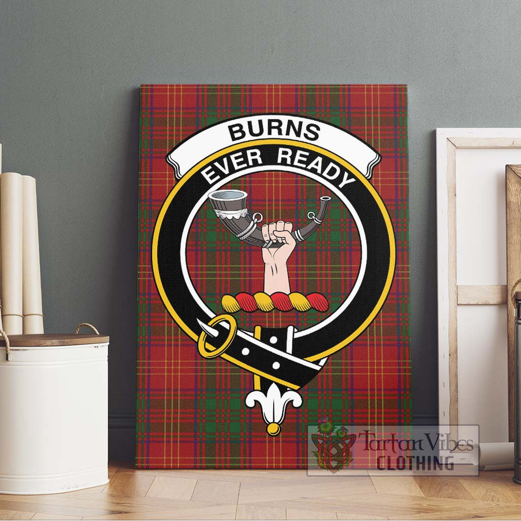 Burns Tartan Canvas Print Wall Art with Family Crest Without Frame - Tartan Vibes Clothing