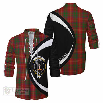 Burns Tartan Ghillie Kilt Shirt with Family Crest Circle Style