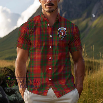 Burns Tartan Cotton Hawaiian Shirt with Family Crest