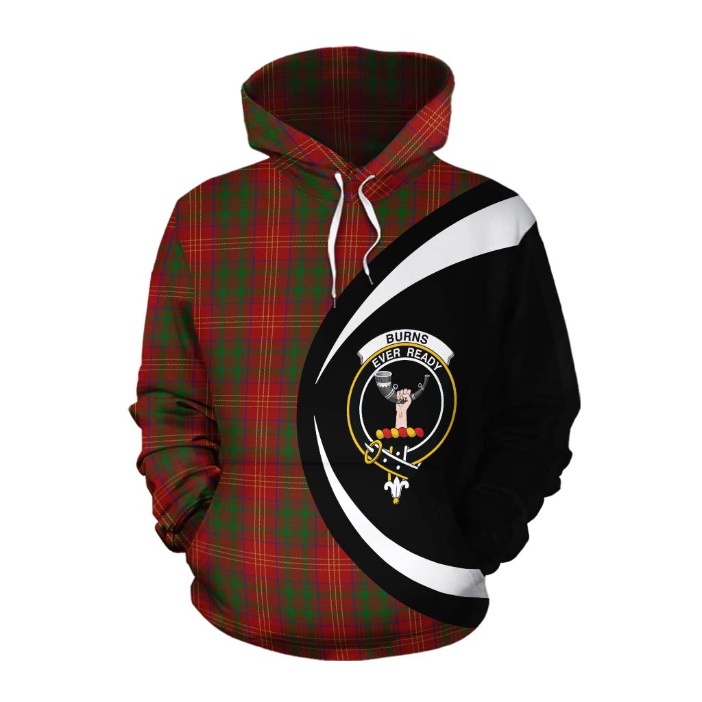 Tartan Vibes Clothing Burns Tartan Cotton Hoodie with Family Crest Circle Style