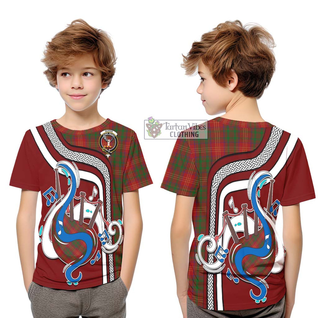 Tartan Vibes Clothing Burns Tartan Kid T-Shirt with Epic Bagpipe Style