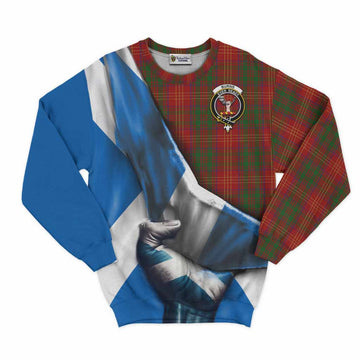 Burns Tartan Sweatshirt with Family Crest Scotland Patriotic Style