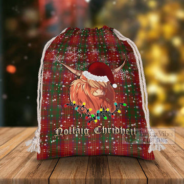 Burns Tartan Christmas Santa's Bag with Twinkle Highland Cattle - Tartan Vibes Clothing