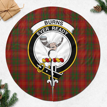 Burns Tartan Christmas Tree Skirt with Family Crest