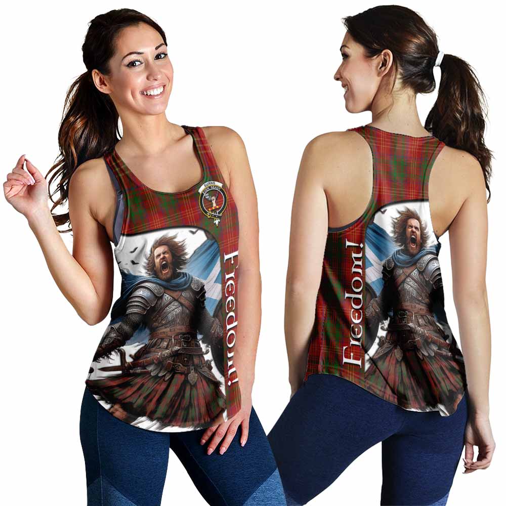 Burns Crest Tartan Women's Racerback Tanks Inspired by the Freedom of Scottish Warrior 4XL - Tartan Vibes Clothing