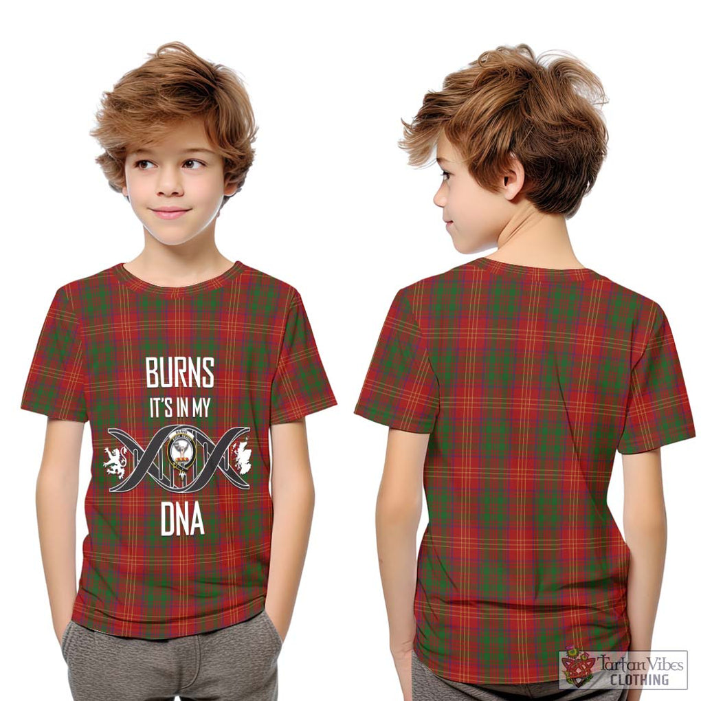 Burns Tartan Kid T-Shirt with Family Crest DNA In Me Style Youth XL Size14 - Tartanvibesclothing Shop