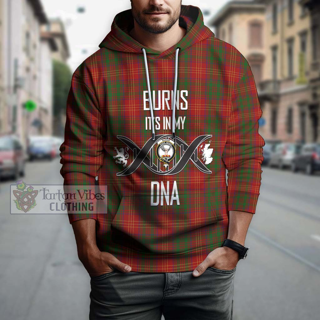 Burns Tartan Hoodie with Family Crest DNA In Me Style Pullover Hoodie - Tartanvibesclothing Shop