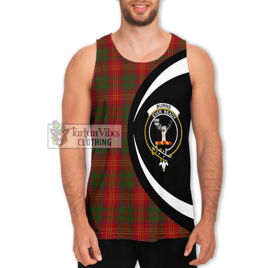 Burns Tartan Men's Tank Top with Family Crest Circle Style Men - Tartan Vibes Clothing