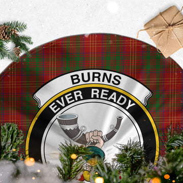 Burns Tartan Christmas Tree Skirt with Family Crest