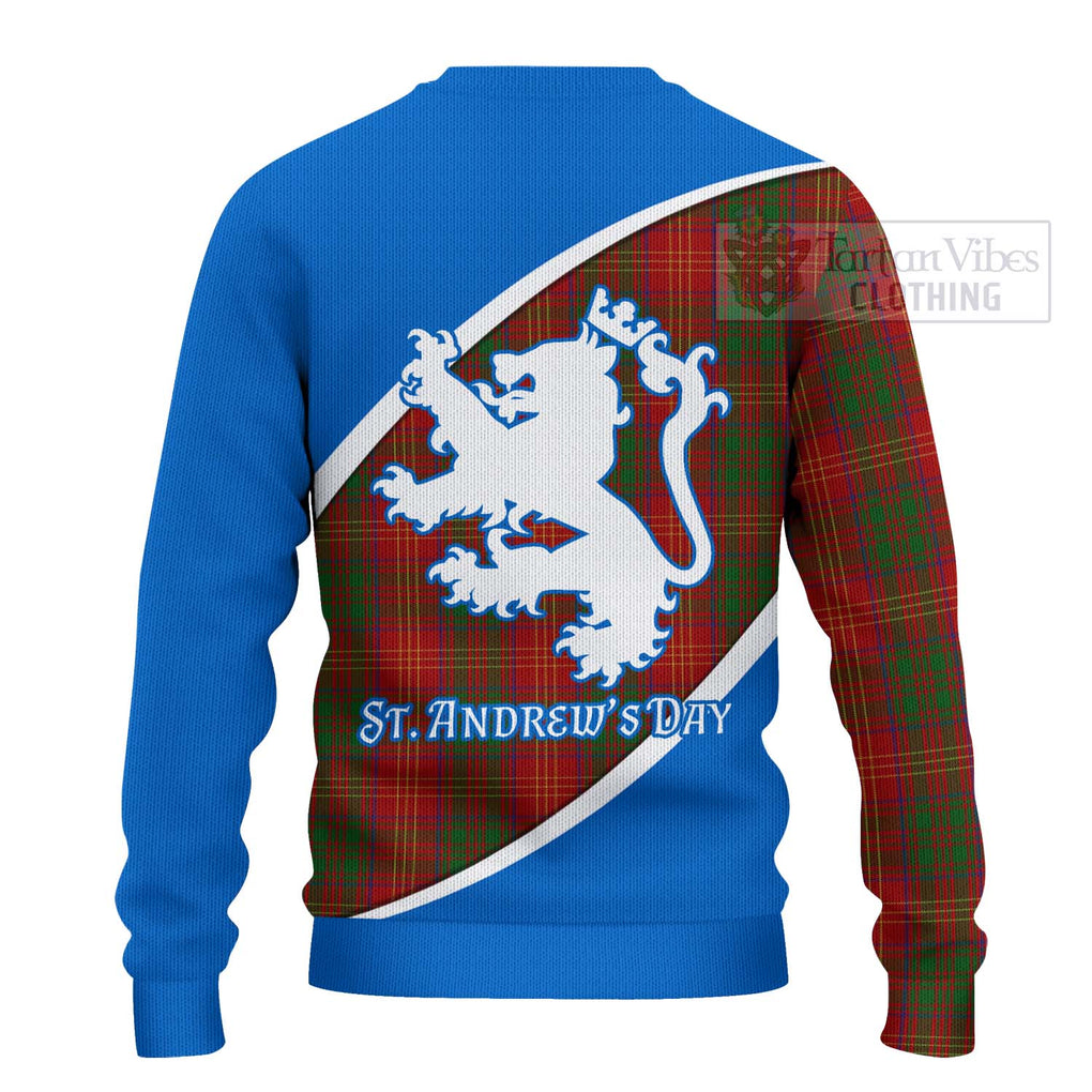 Tartan Vibes Clothing Burns Family Crest Tartan Knitted Sweater Celebrate Saint Andrew's Day in Style