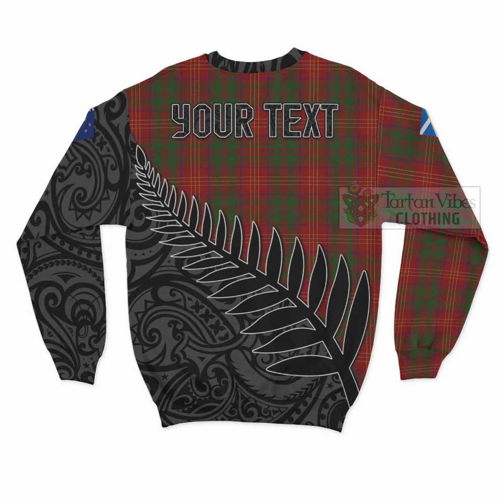 Tartan Vibes Clothing Burns Crest Tartan Sweatshirt with New Zealand Silver Fern Half Style