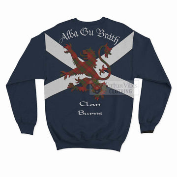 Burns Tartan Lion Rampant Sweatshirt  Proudly Display Your Heritage with Alba Gu Brath and Clan Name