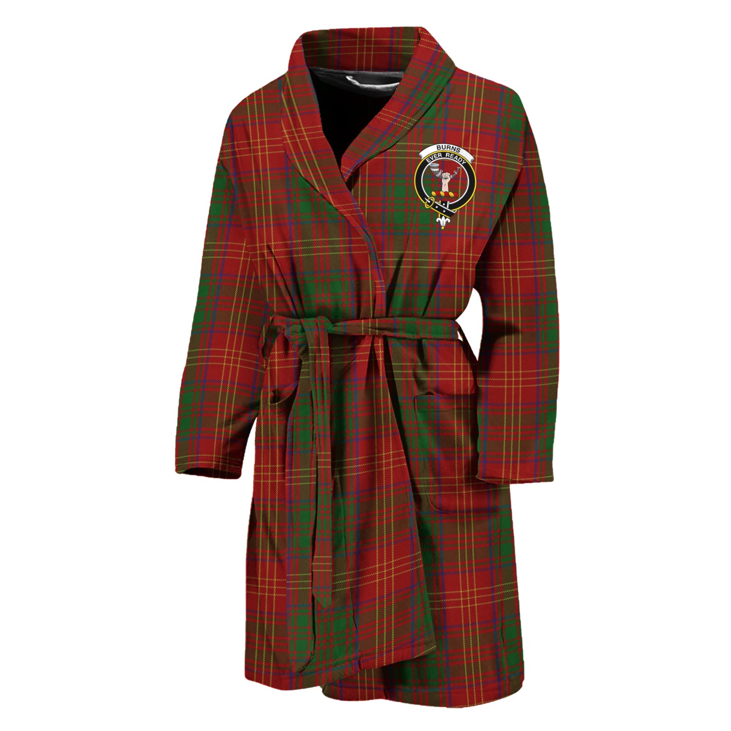 Burns Tartan Bathrobe with Family Crest Unisex M - Tartan Vibes Clothing