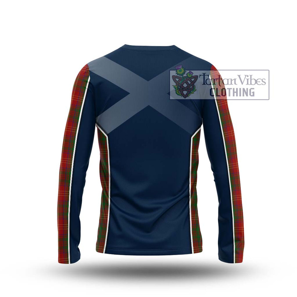 Burns Tartan Long Sleeve T-Shirt with Family Crest and Lion Rampant Vibes Sport Style - Tartan Vibes Clothing