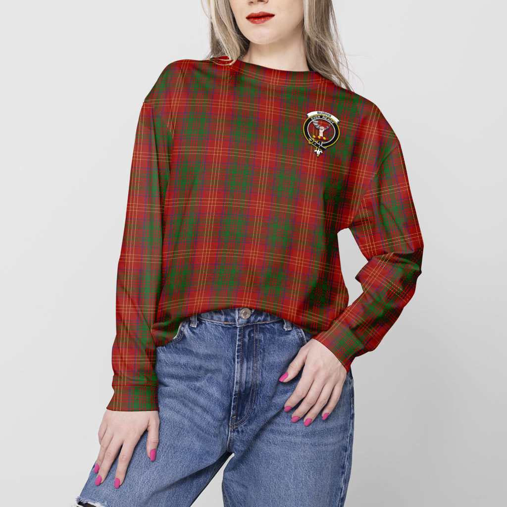 Burns Tartan Sweatshirt with Family Crest - Tartan Vibes Clothing