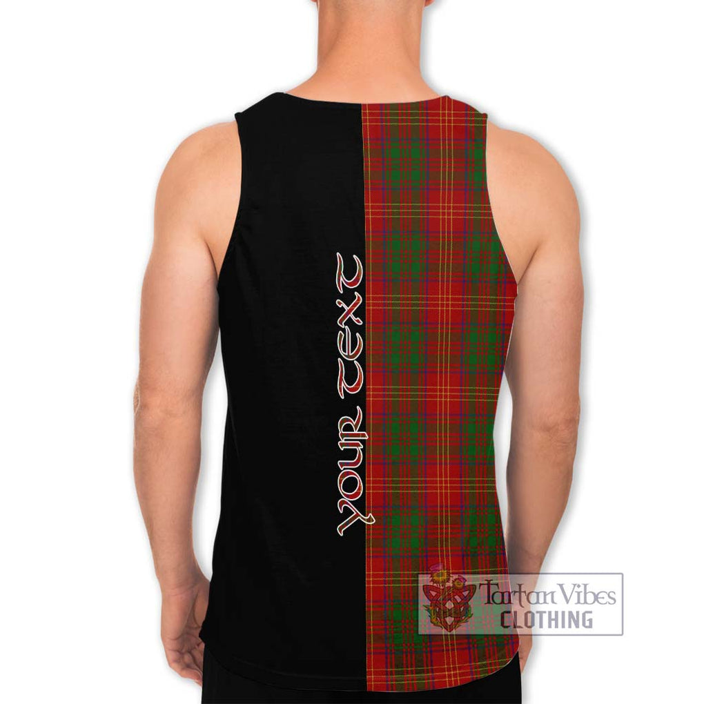 Burns Tartan Men's Tank Top with Family Crest and Half Of Me Style - Tartanvibesclothing Shop